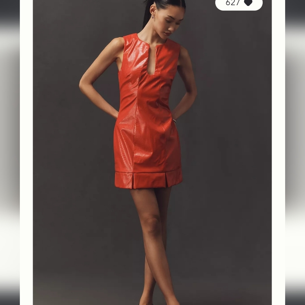 Siempre x Anthropologie Sleeveless Faux Leather Mini Dress - Picture 3 of 9